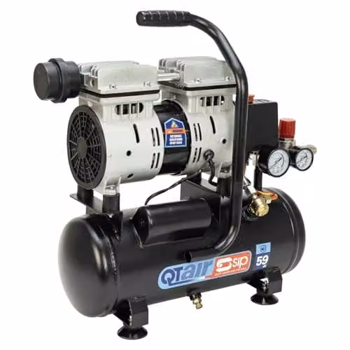 SIP QT Air Compressor Ultra Low Noise Oil-Free Direct Drive, Black, 6L, 550W, 9 Bar – 1