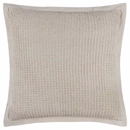 Riva Home Beige Cotton Waffle Weave Square Cushion, W/D/H: 65 x 65 x 65 cm