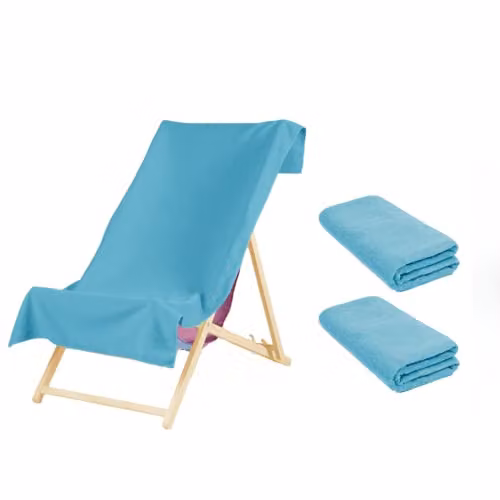 Brentfords Set of 2 Blue Microfibre Quick Dry Beach Towels for Adults