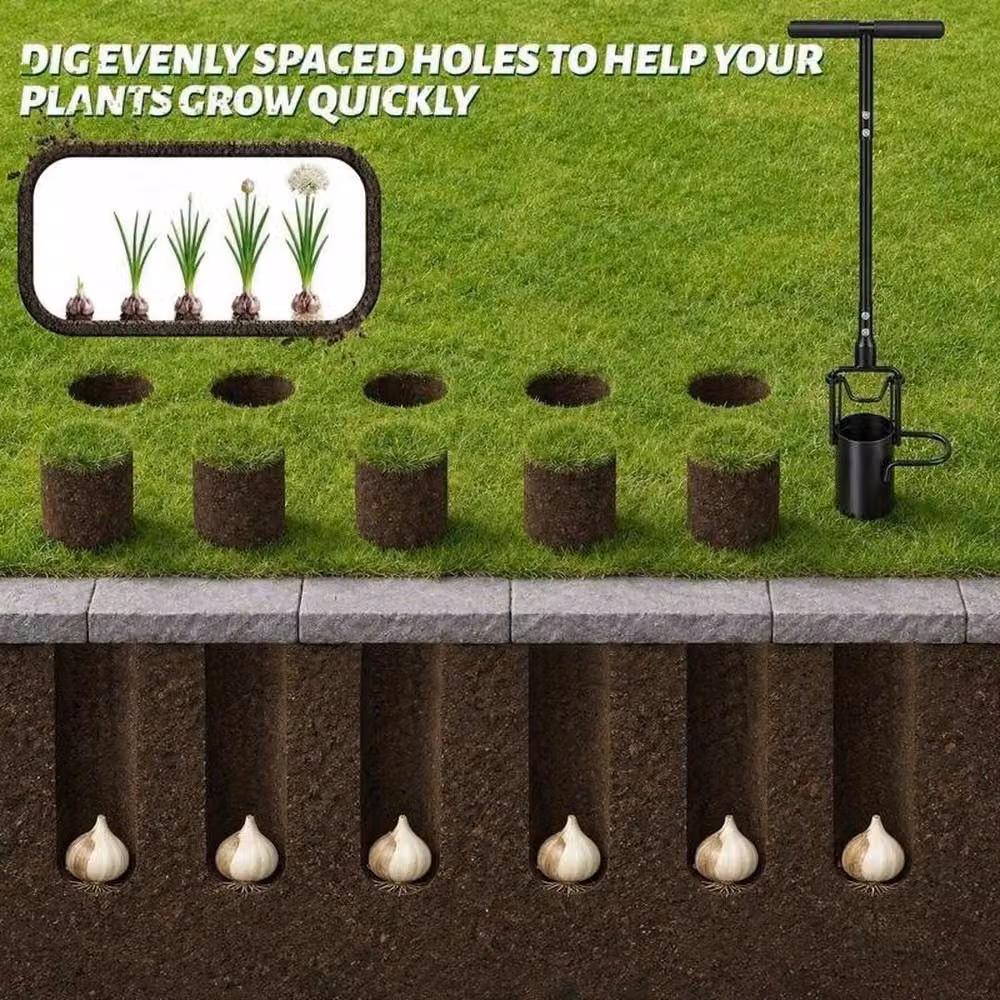 Kelvenix Long Handle Garden Bulb Planter in Black, 100g – 4