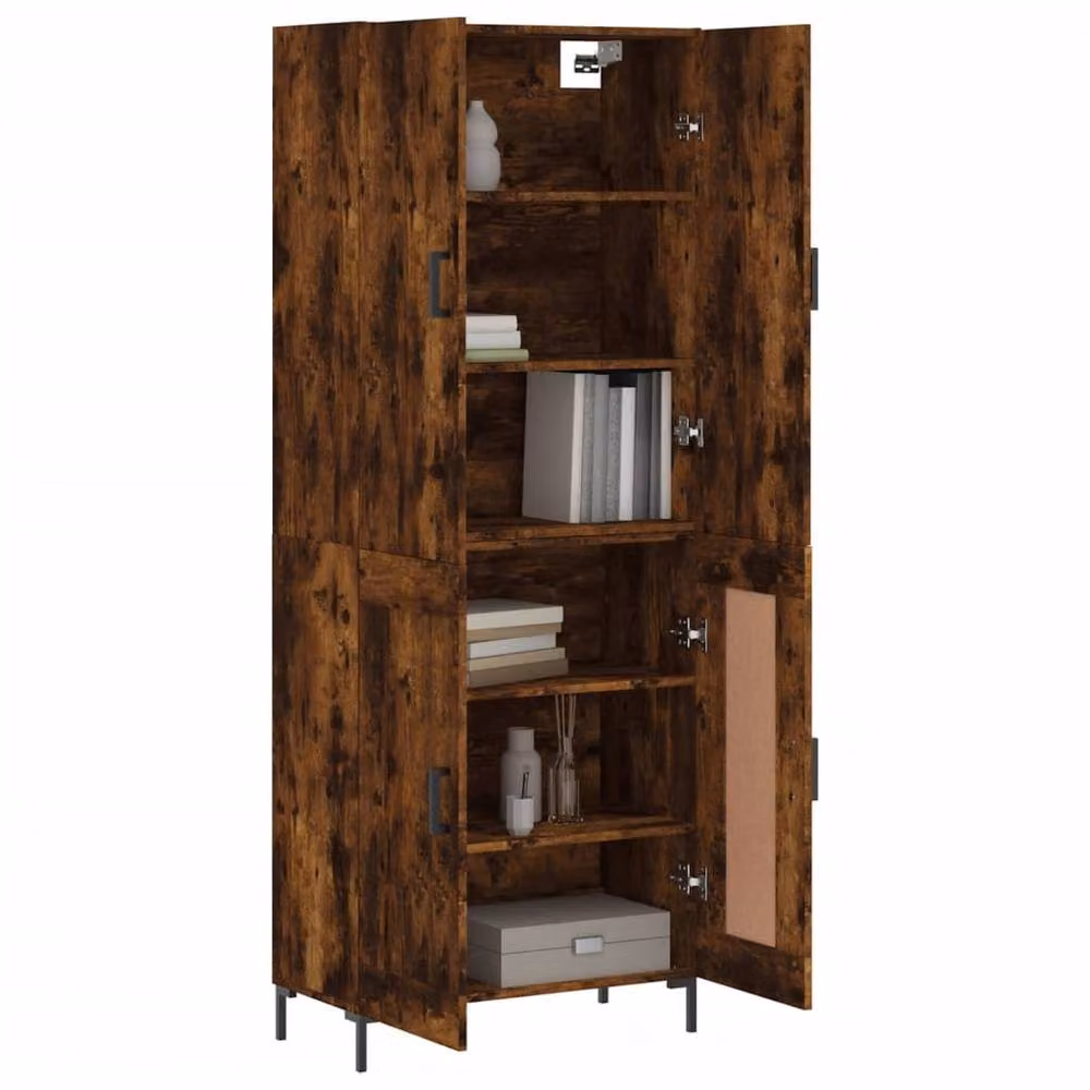 Berkfield Home Smoked Oak Highboard in Brown, W/D/H: 69.5 x 34 x 180 cm – 3