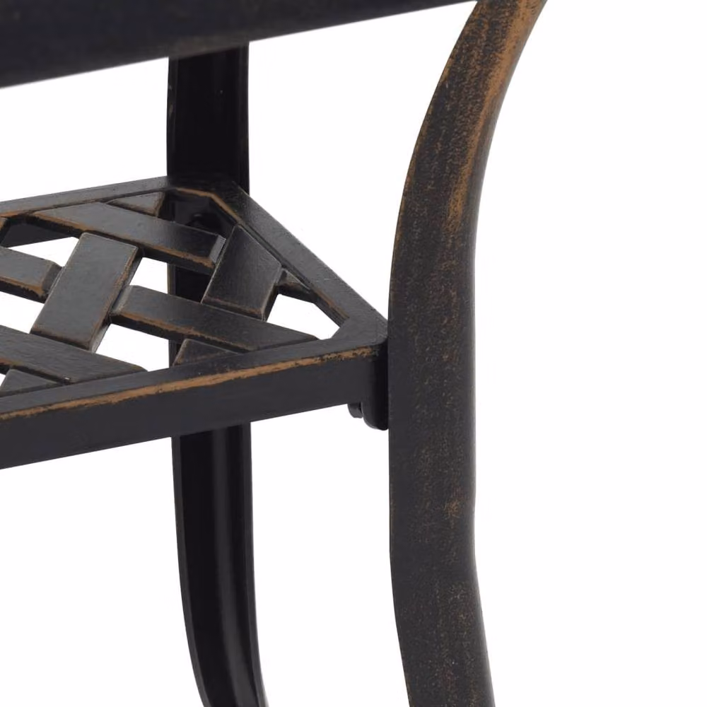Berkfield Home Bronze Cast Aluminium Garden Table in Brown W/D/H: 53 x 53 x 53 cm – 6
