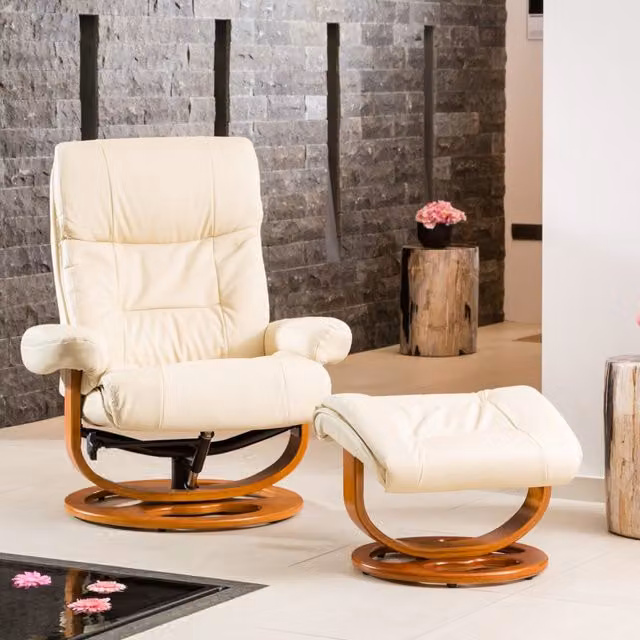 Artemis Home Barriston Swivel Recliner with Massage and Heat in Beige