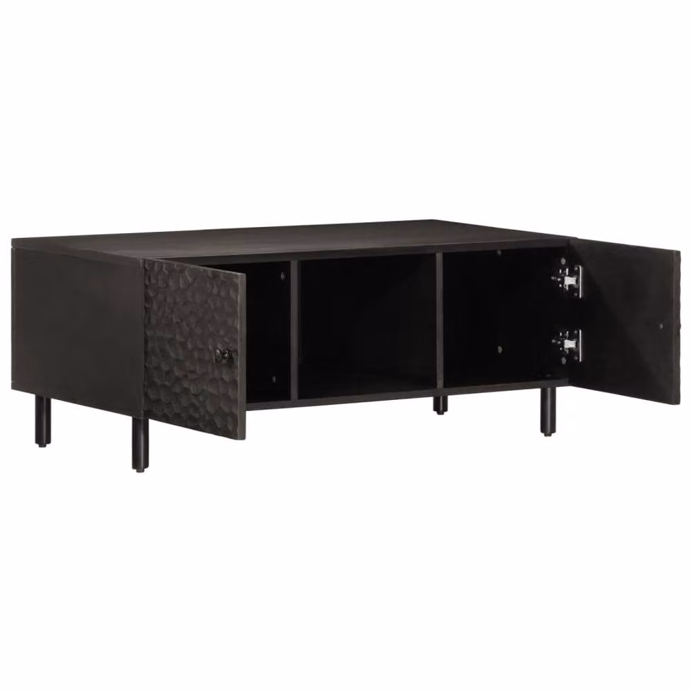 Berkfield Home Black Mango Wood Coffee Table W/D/H: 100 x 54 x 40 cm – 4