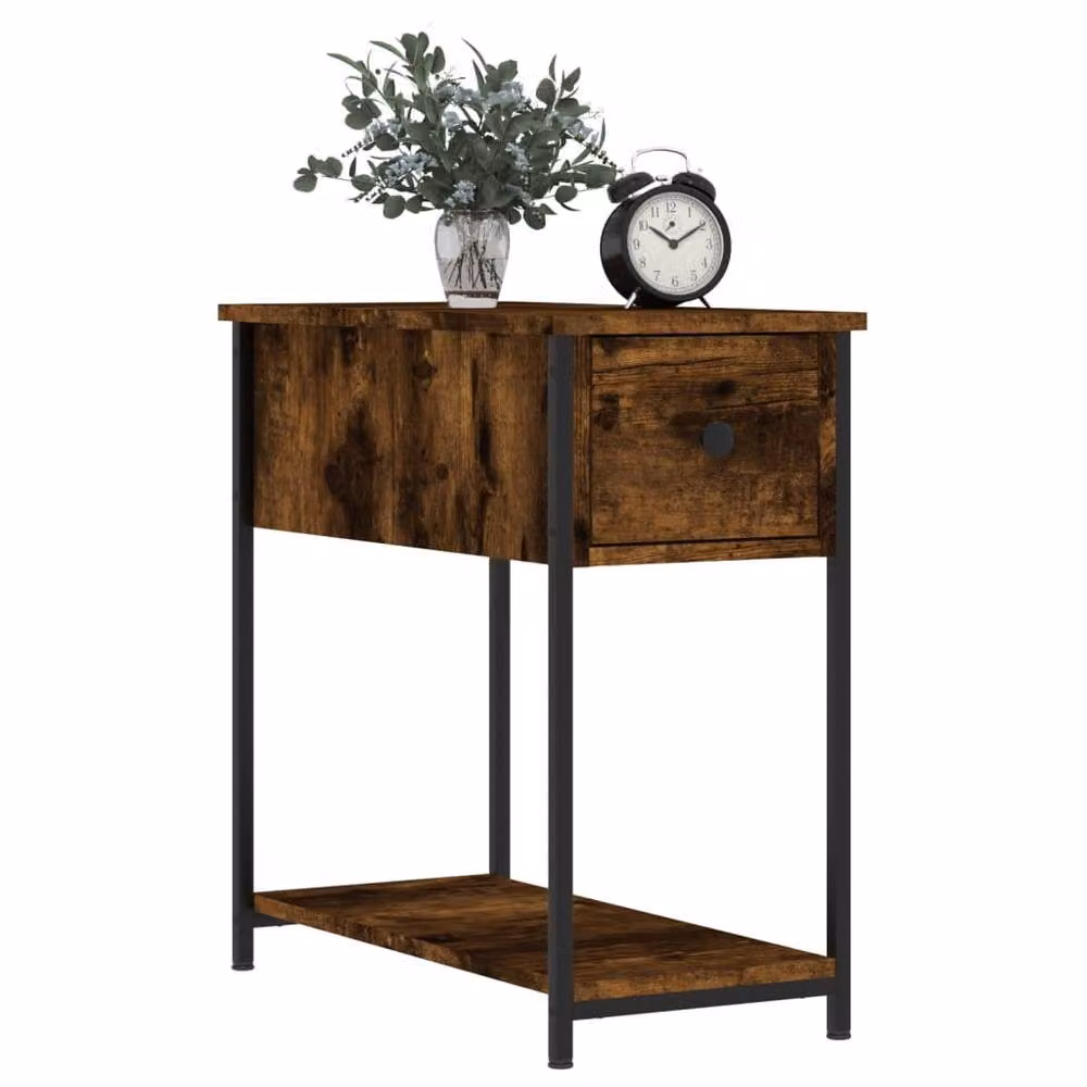 Berkfield Home Set of 2 Bedside Cabinets in Smoked Oak Brown, W/D/H: 30 x 60 x 60 cm – 3