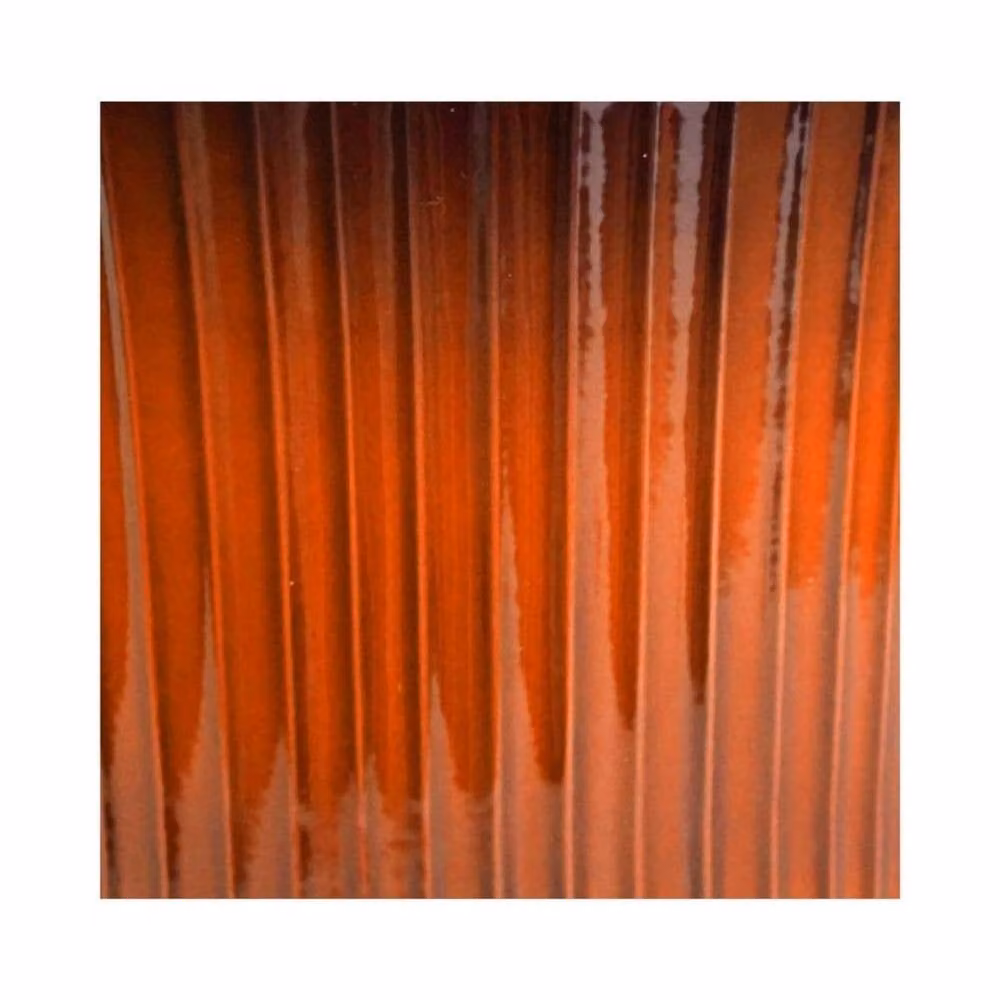 Lemon Pavilion Furniture and Decor Jasper Ribbed Tapered Metal Planter Set of 4, Orange – 3