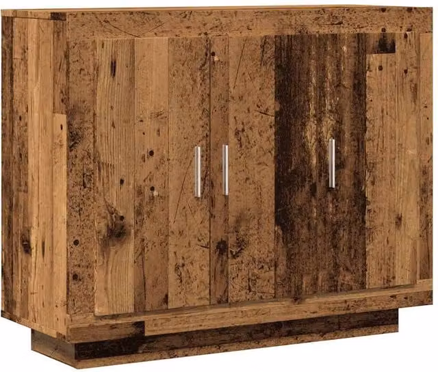 Berkfield Home Rustic Old Wood Sideboard in Brown, W/D/H: 92 x 35 x 75 cm