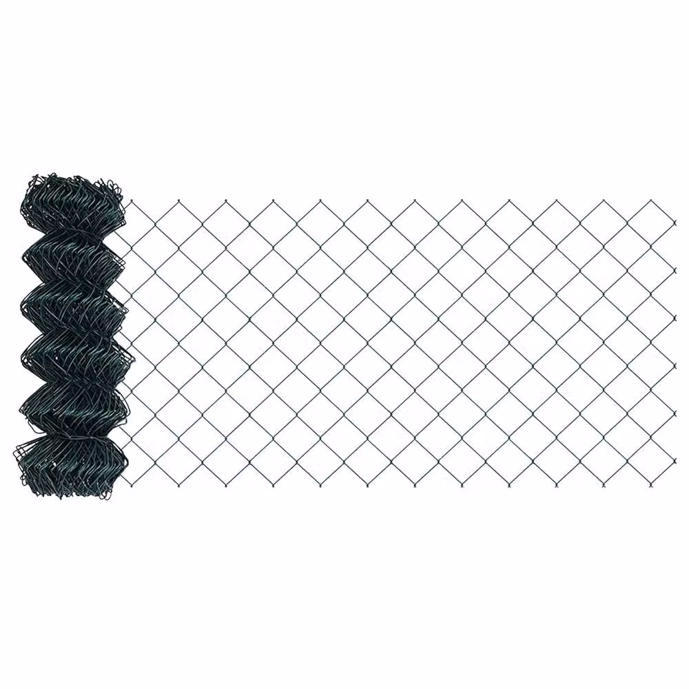 Berkfield Home Green Powder-Coated Steel Chain Link Fence – 1