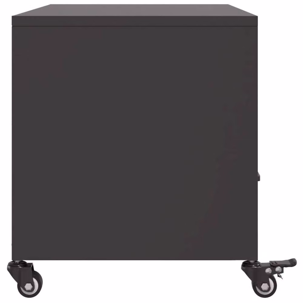 Berkfield Home Black Metal TV Cabinet W: 68 cm, D: 39 cm, H: 43.5 cm – 5