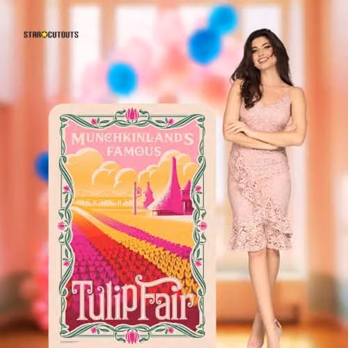 Star Cutouts SC4655 Wicked Munchkinland Tulip Fair Cardboard Backdrop Sailboard, Pink and Multicolour, Width: 133 cm – 2