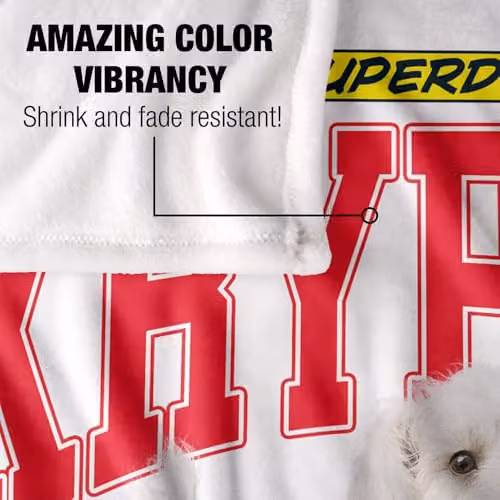 Warner Bros. Superman 2025 Krypto College Silky Touch Super Soft Fleece Throw Blanket, Multicolour, W: 127.0 cm, H: 152.4 cm – 2