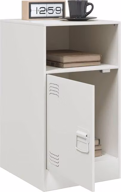 Berkfield Home Set of 2 White Metal Bedside Cabinets, W/D/H: 34.5 x 39 x 62 cm – 1