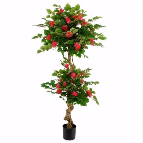 150cm Pink Japanese Artificial Silk Bougainvillea Tree with Black Accents – 4
