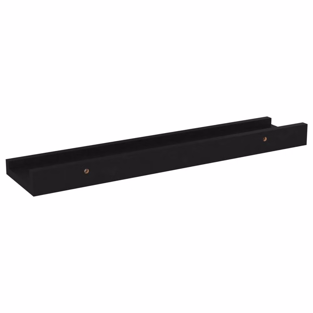 Berkfield Home Decorative Wall Mounted Shelves, 4 Piece Set, Black, W: 40 cm, D: 9 cm, H: 3 cm – 4