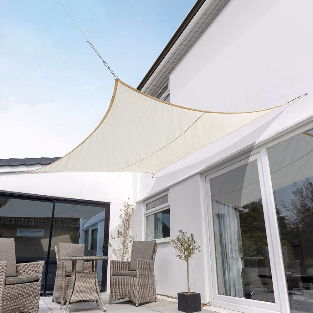 Primrose Square Waterproof Patio Sun Shade Canopy in Off-White, W/D: 200 x 200 cm – 2