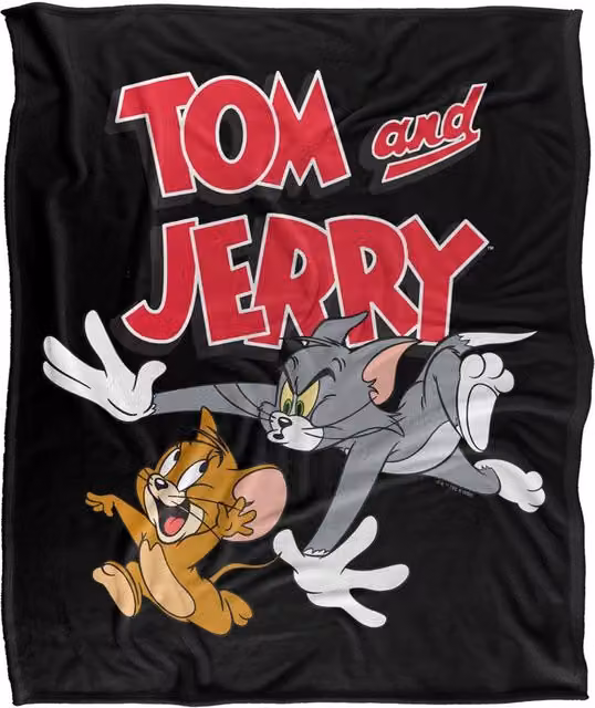 Warner Bros. Tom & Jerry Chase Me Silky Touch Super Soft Fluffy Throw Blanket, Multicolour, Extra Large – 1