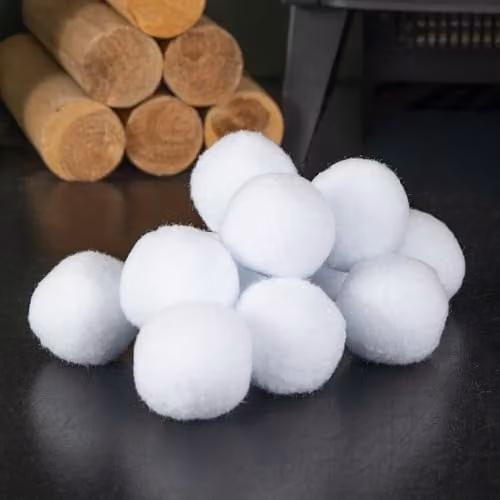 Samuel Alexander 12 Pack of White Fabric Christmas Faux Snowballs, 6 cm – 3