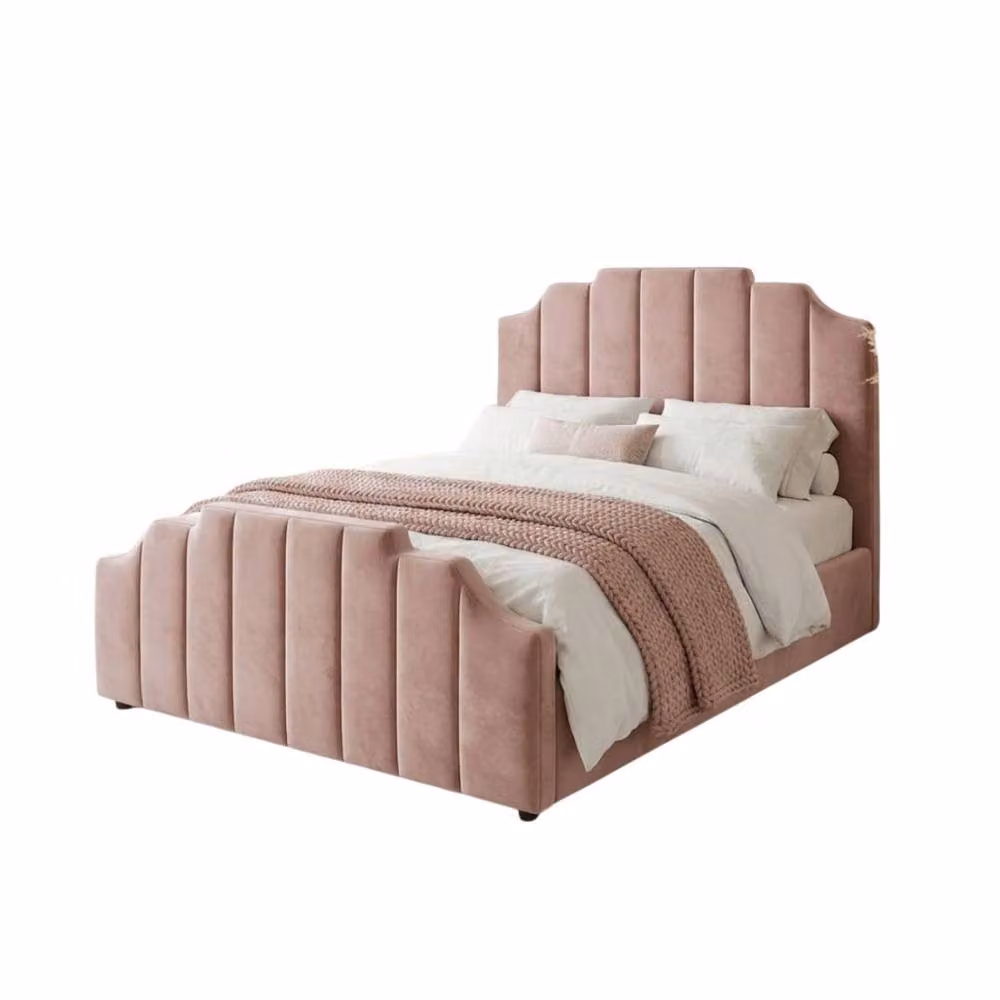 Stratus Interiors Supreme Bed Panelled Head and Footboard in Pink, Small Double – 2