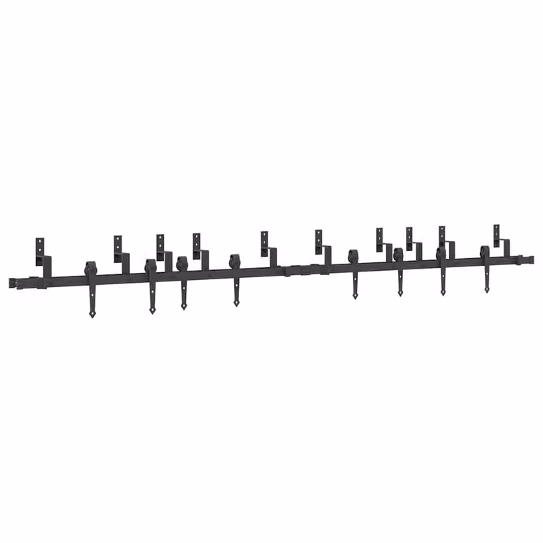 Berkfield Home Sliding Door Hardware Kit in Black Steel