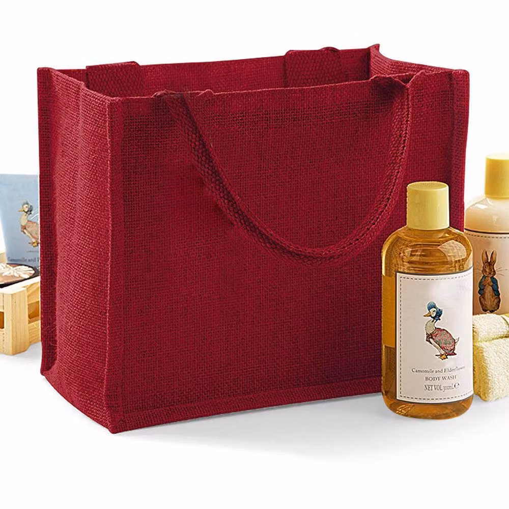 Westford Mill Red Jute Mini Gift Bag with Handles – 4