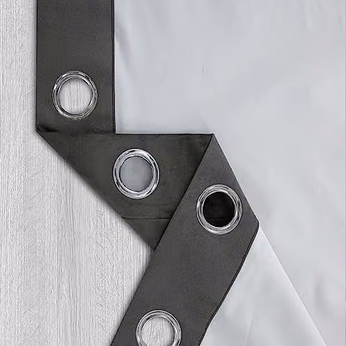 Homescapes Grey Velvet Blackout Eyelet Curtains, Thermal Insulated, Width: 117 cm, Height: 183 cm – 4