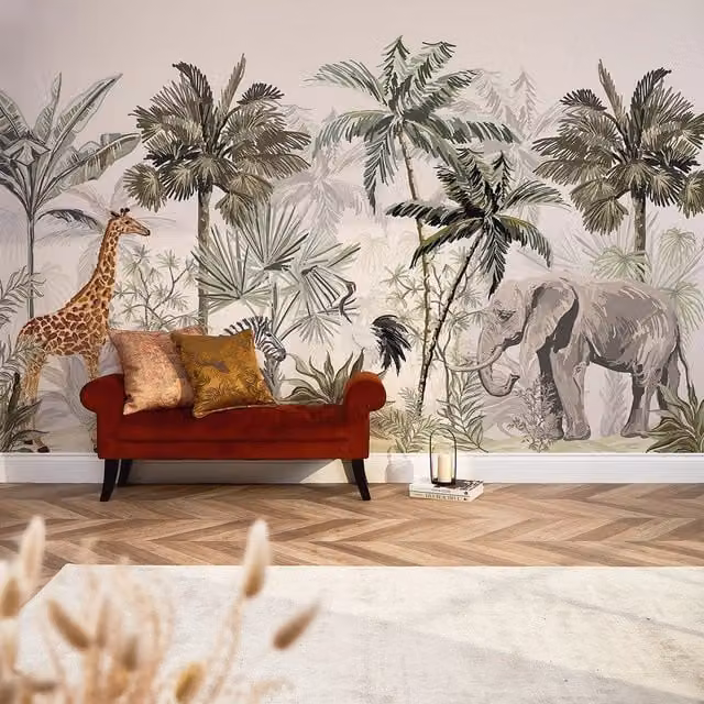 I Love Wallpaper Vintage Explorer Full Wall Mural in Red