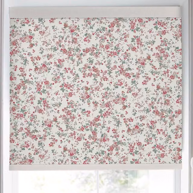 Laura Ashley Blossoms Translucent Made to Measure Roller Blind in Blush Pink and Beige Floral Polyester