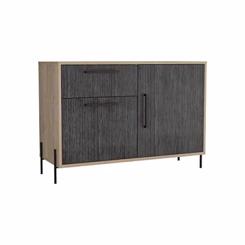 Core Products Harvard Small Sideboard in Oak and Grey with 2 Doors and 1 Drawer, W/D/H: 70 x 39 x 101.7 cm – 2