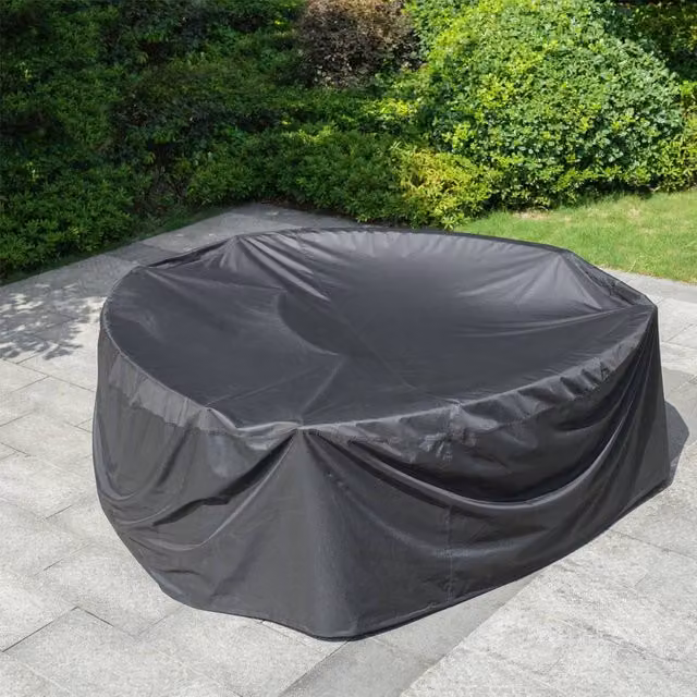 Direct Wicker Waterproof Round Outdoor Patio Rain Cover in Black – 1