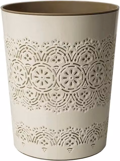 PAWNORA 9 Litre Plastic Waste Paper Bin in Beige – 1
