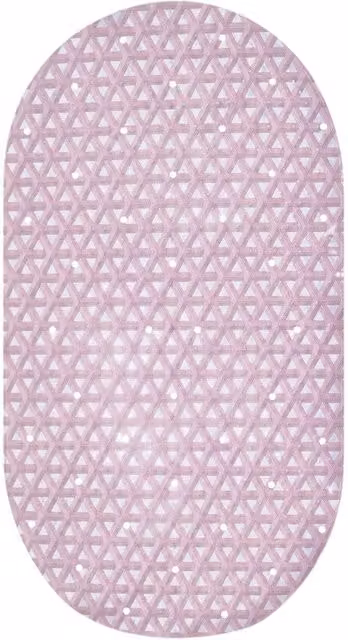 Showerdrape Medina Anti Slip PVC Bath Mat in Pink, W: 69 cm, D: 36 cm