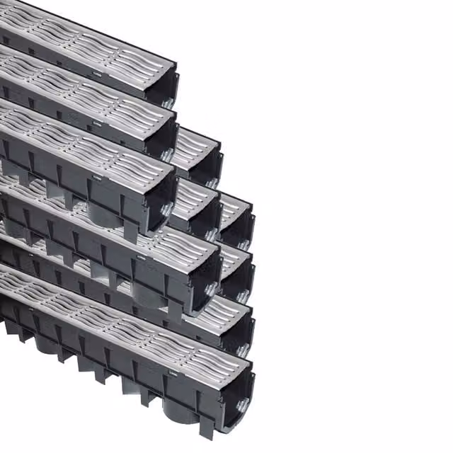 FloPlast Class A15 Channel Drainage Grate in Galvanised Steel, Silver/Grey, Pack of 10
