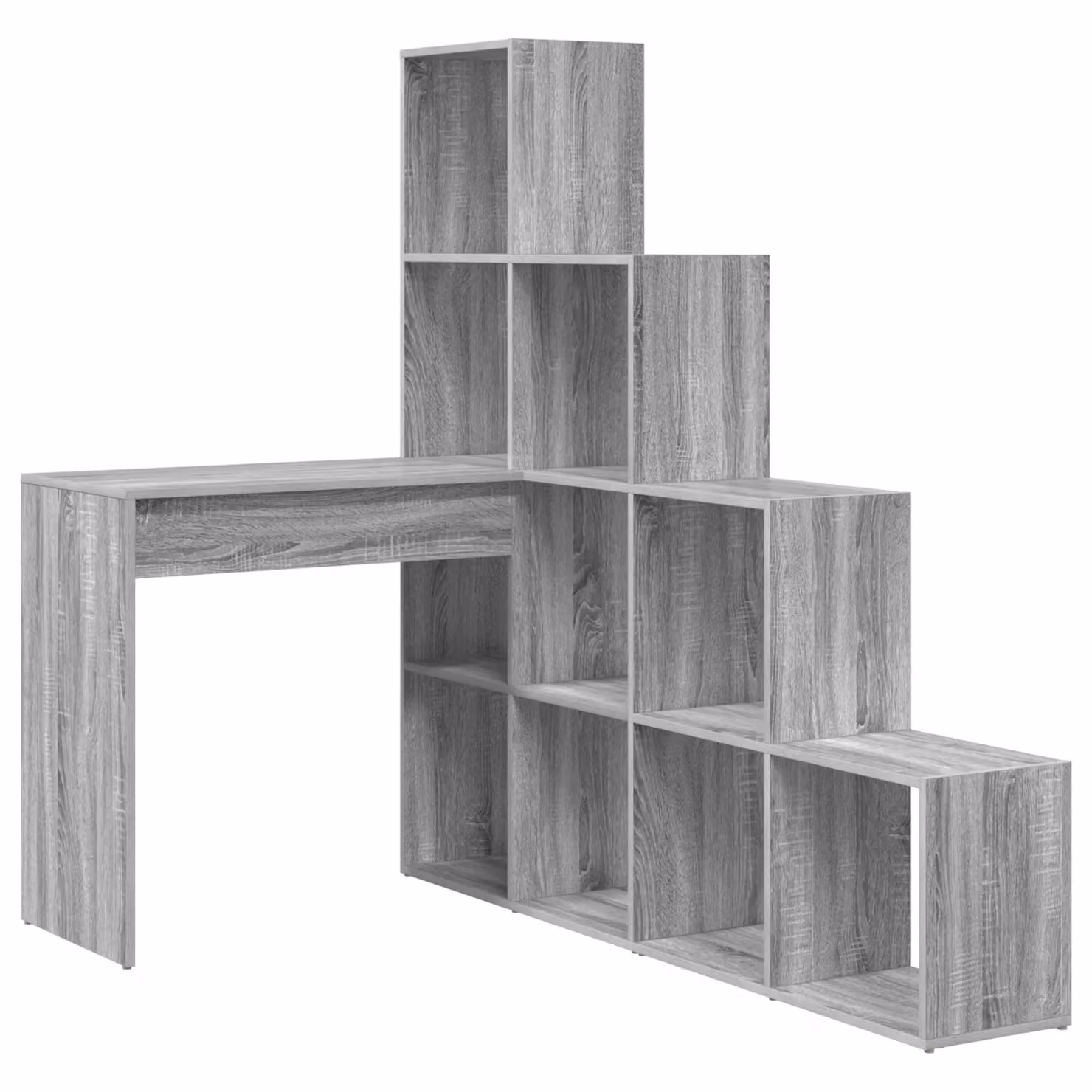Berkfield Home Corner Desk with Storage Shelf in Grey Sonoma, W/D/H: 149.5 x 101.5 x 149.5 cm – 2