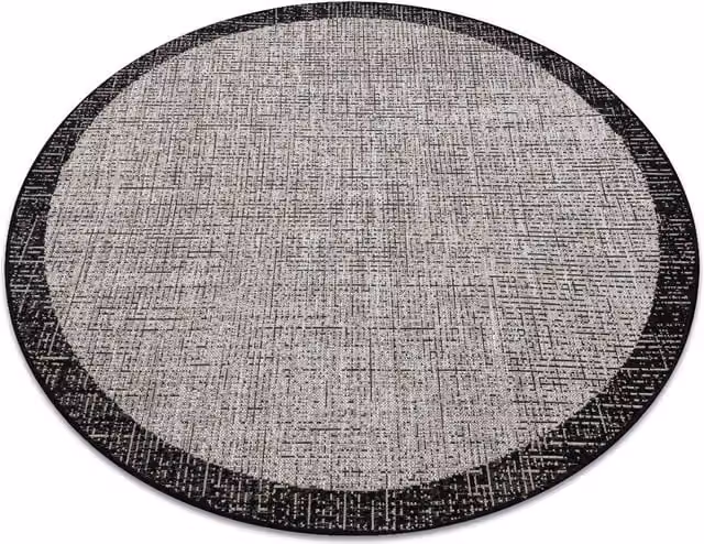 RugsX Floorlux Modern Round Polypropylene Rug in Grey, Diameter: 160 cm
