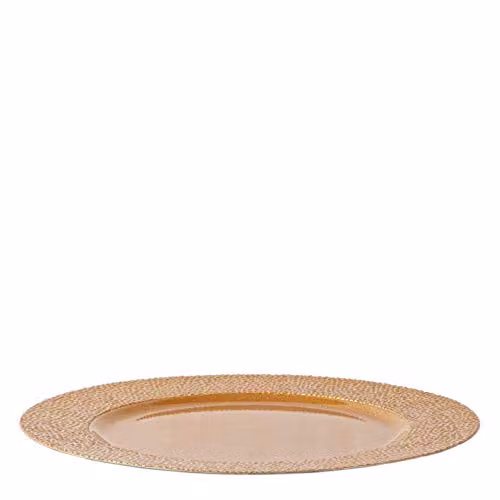 Argon Tableware Hammered Gold Melamine Charger Plates, Diameter: 33 cm, Pack of 6 – 2