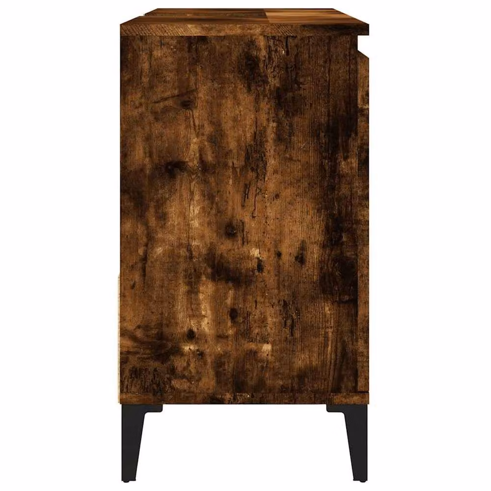 Berkfield Home Freestanding Bathroom Cabinet in Smoked Oak Brown, W/D/H: 65 x 33 x 60 cm – 5
