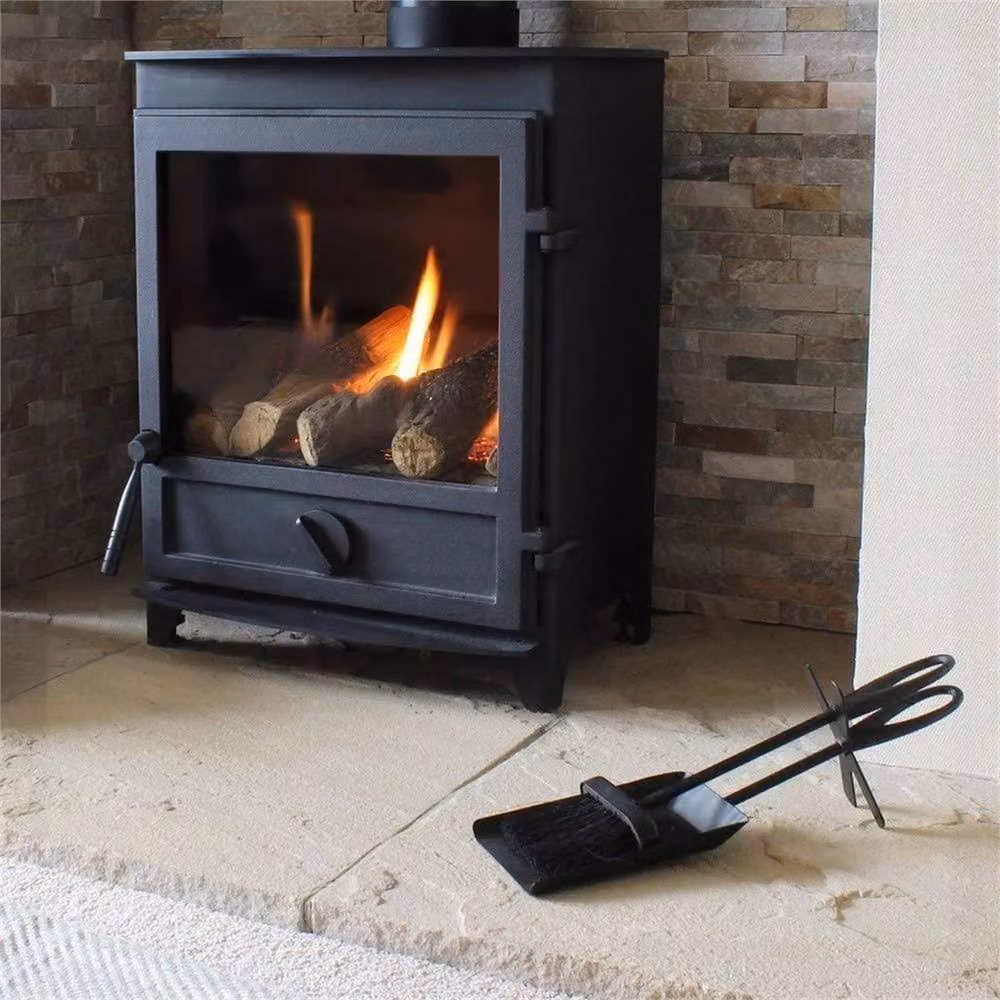VOGREX Steel Hearth Fireplace Shovel and Brush Set in Black – 5
