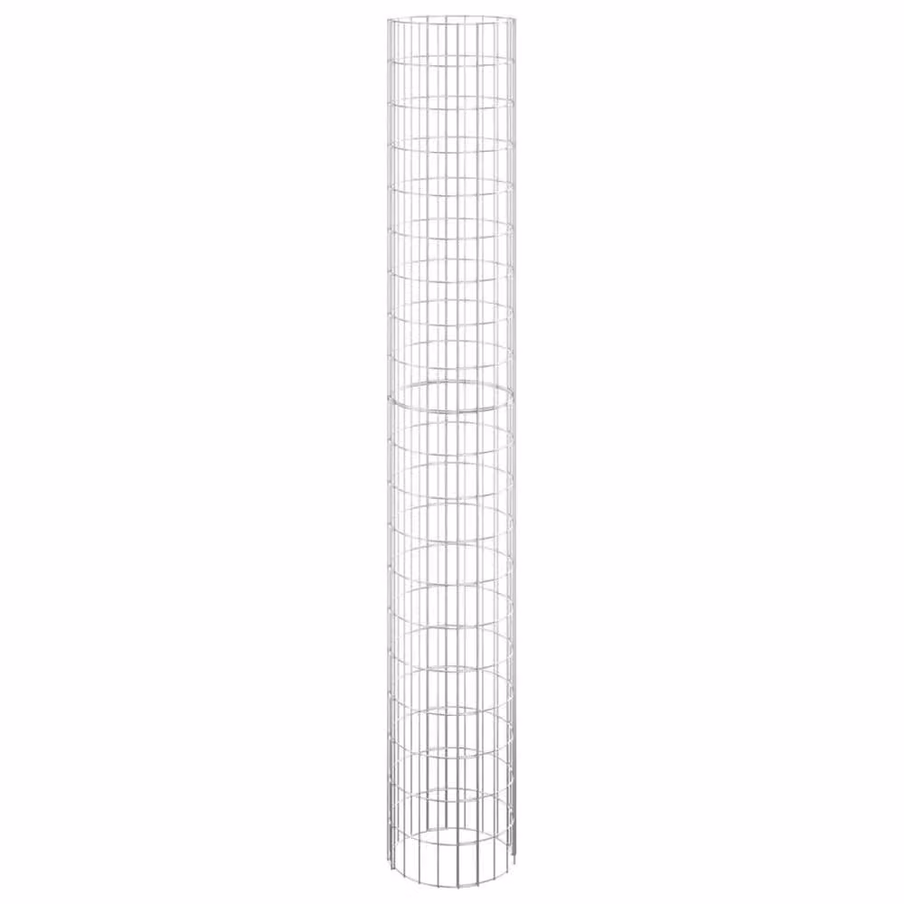 Berkfield Home Circular Gabion Column in Silver Galvanised Steel, Diameter: 30 cm, Height: 200 cm – 2
