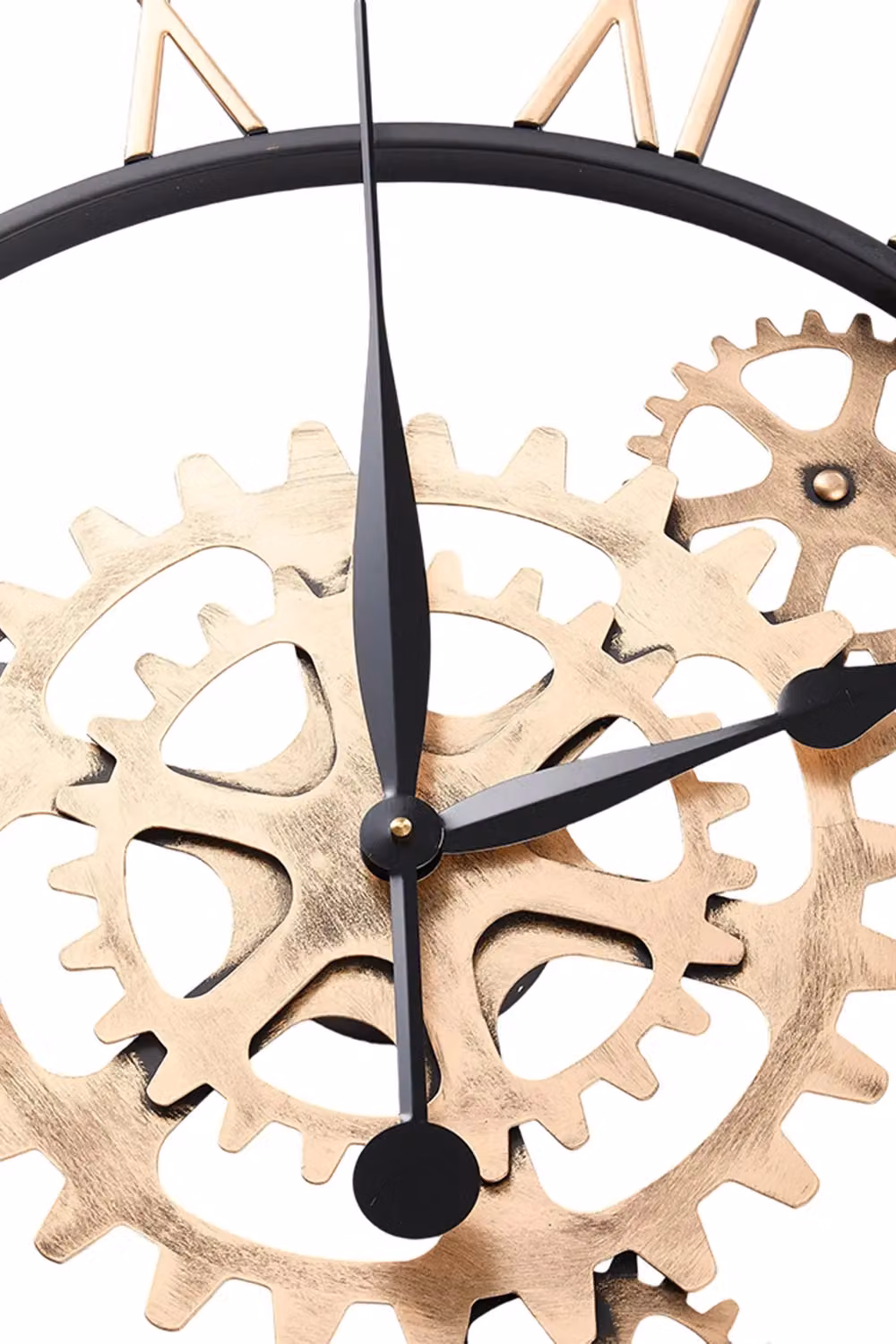 Living and Home Retro Gold Gear Wall Clock, Diameter: 75 cm – 2