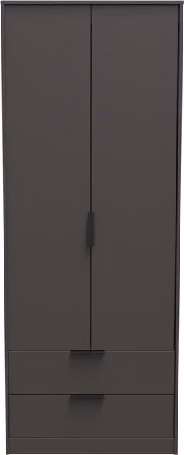 Ready Assembled 2 U Fuji 2 Door 2 Drawer Wardrobe in Dark Grey – 1