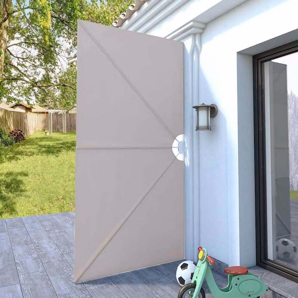 Berkfield Home Collapsible Terrace Side Awning in Beige, W: 300 cm, H: 150 cm, D: 150 cm – 2