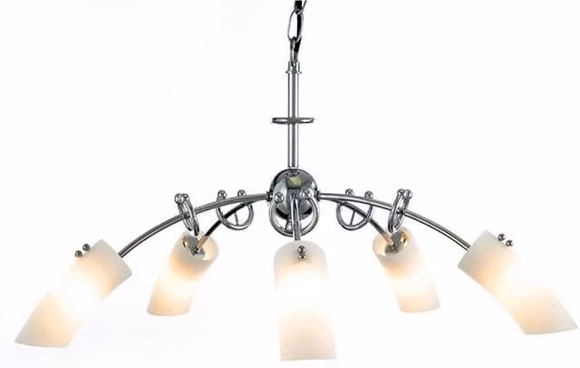 Netlighting Lucia 5 Light G9 Suspended Pendant in Polished Chrome and Grey
