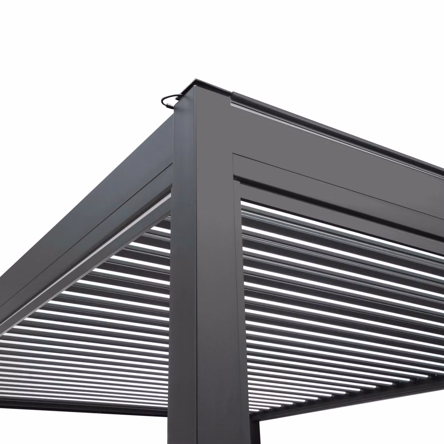Monstershop Anthracite Aluminium Pergola with LED Lights, Grey, W/D/H: 300 x 300 x 250 cm – 5