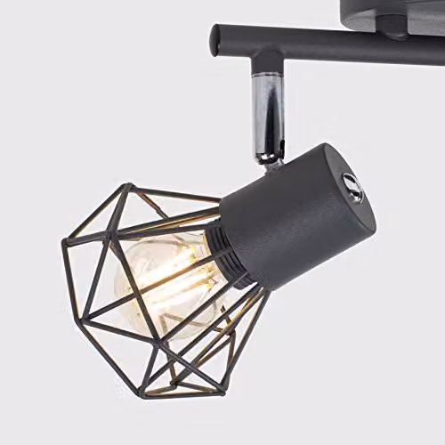 ValueLights Angus Industrial Grey Metal Ceiling Bar Spotlight – 3