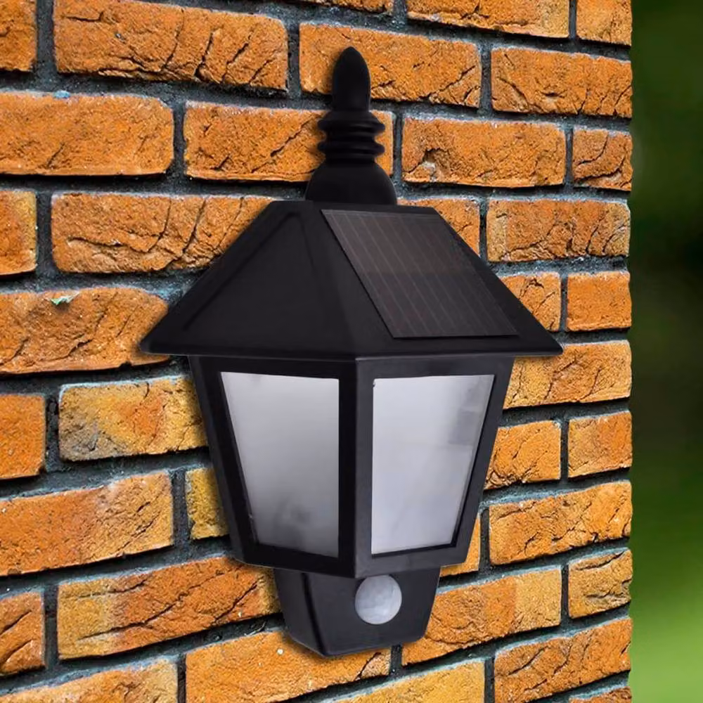 Berkfield Home Solar LED Wall Lamp with Motion Sensor, 2 Pack, Black – 3