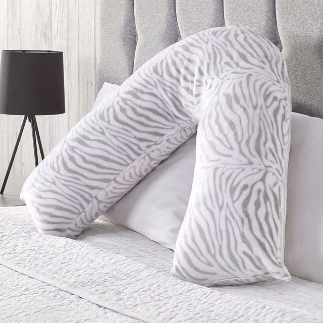 Zebra V Shape Wedge Pillow Support Cushion in Black