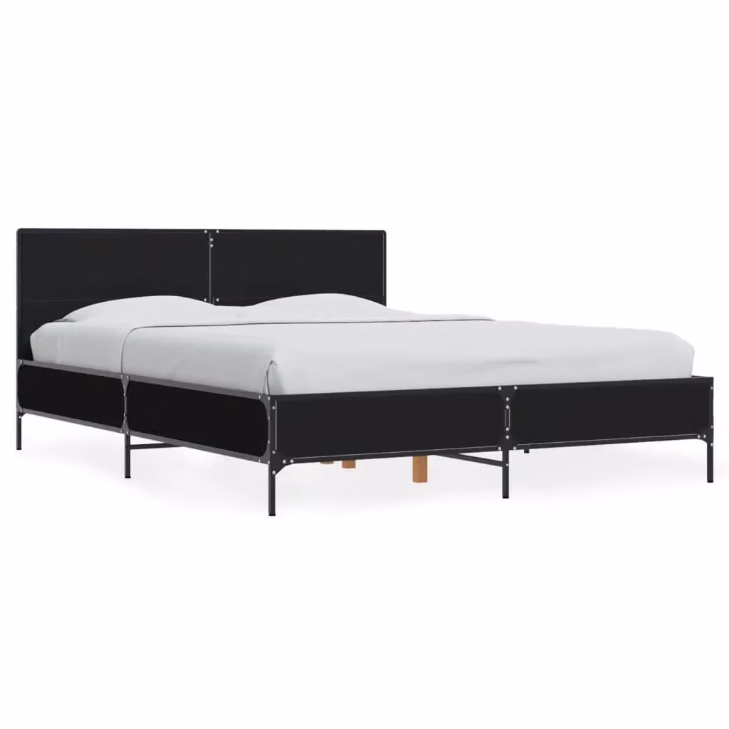 Berkfield Home Small Double Bed Frame in Black, W/D/H: 120 x 200 cm – 2
