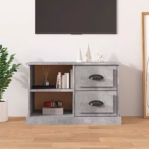 vidaXL TV Cabinet in Concrete Grey, W: 73 cm, D: 35.5 cm, H: 47.5 cm, Made of MDF – 2