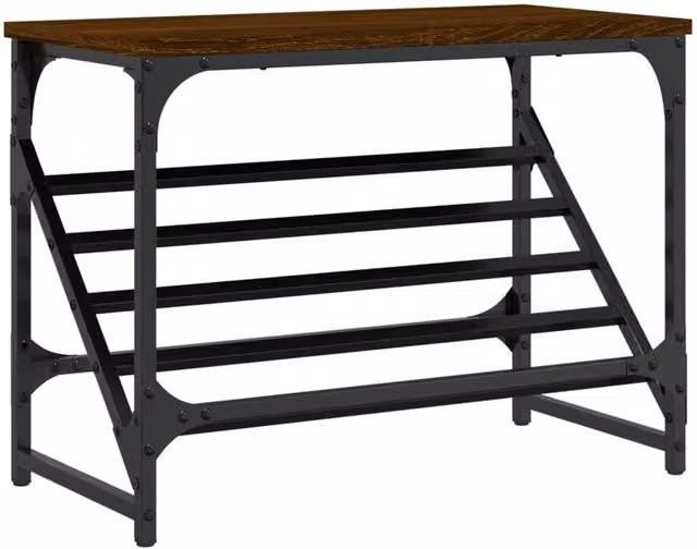 Berkfield Home Brown Oak Shoe Rack, W/D/H: 60 x 30 x 45 cm