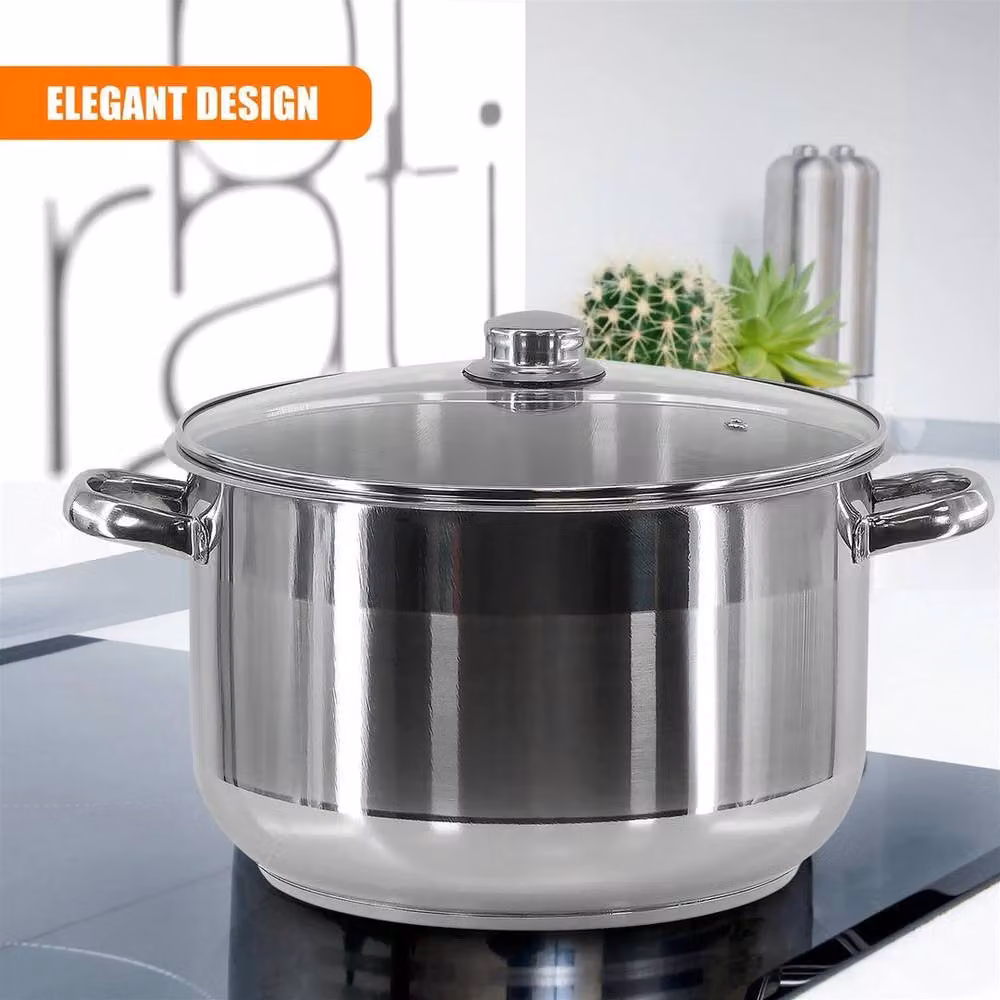 FLAVORA Stainless Steel Induction Stockpot, 6.5 l, Grey – 3